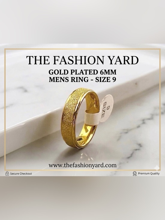 Other - Gold Plated Stainless Steel 6mm gold ring - Size 9